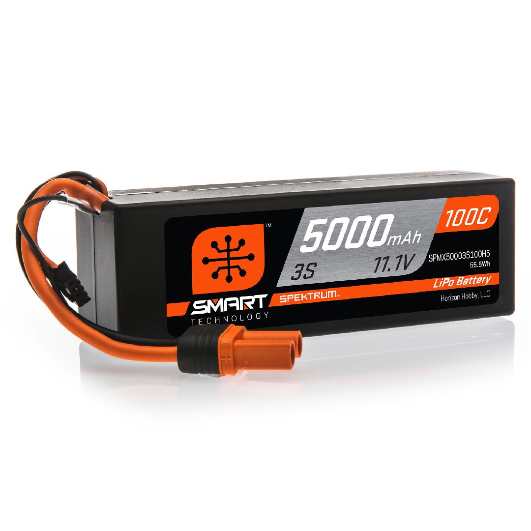 Spektrum 5000mAh 3S 11.1V 100C Smart LiPo IC5 Hardcase