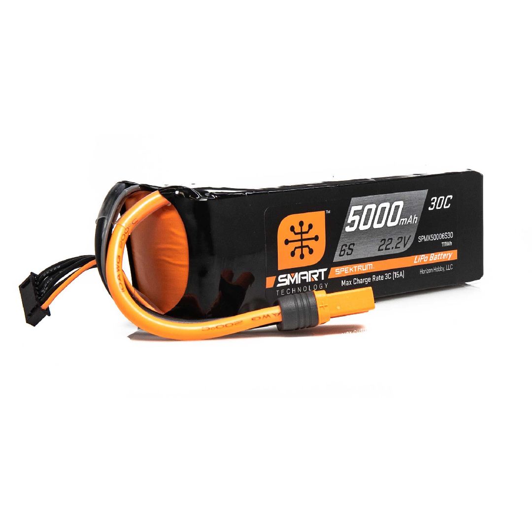 Spektrum 5000mAh 6S 22.2V Smart LiPo 30C; IC5