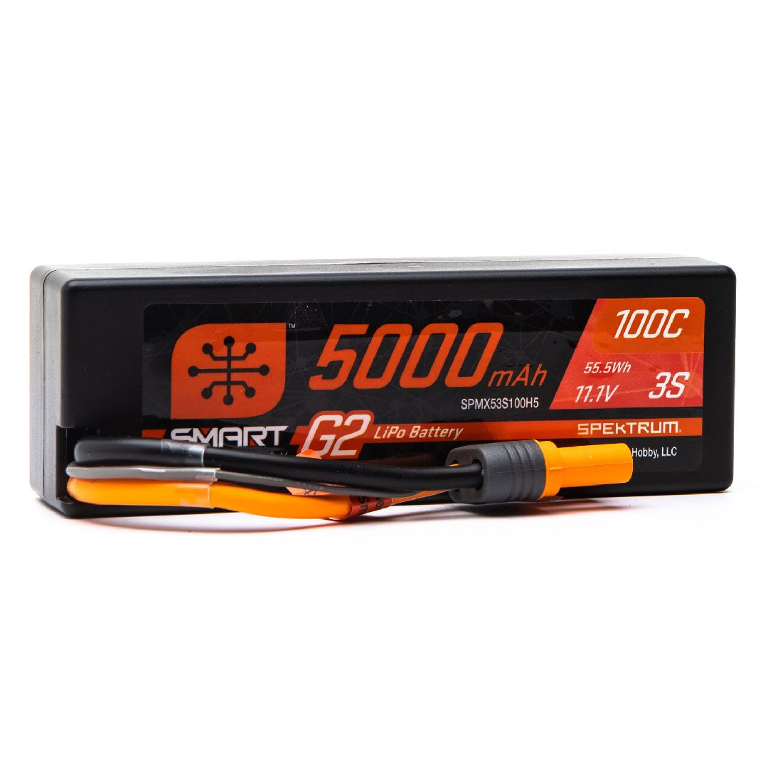 Spektrum 5000mAh 3S 11.1V 100C Smart G2 Hard Case LiPo IC5