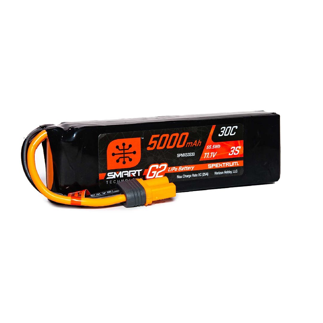 Spektrum 5000mAh 3S 11.1V 30C Smart G2 LiPo IC5