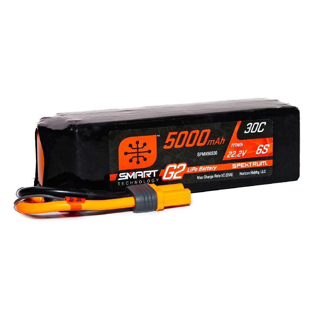 Spektrum 5000mAh 6S 22.2V Smart G2 LiPo 30C; IC5