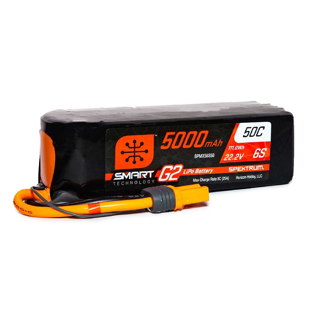 Spektrum 5000mAh 6S 22.2V Smart G2 LiPo 50C; IC5