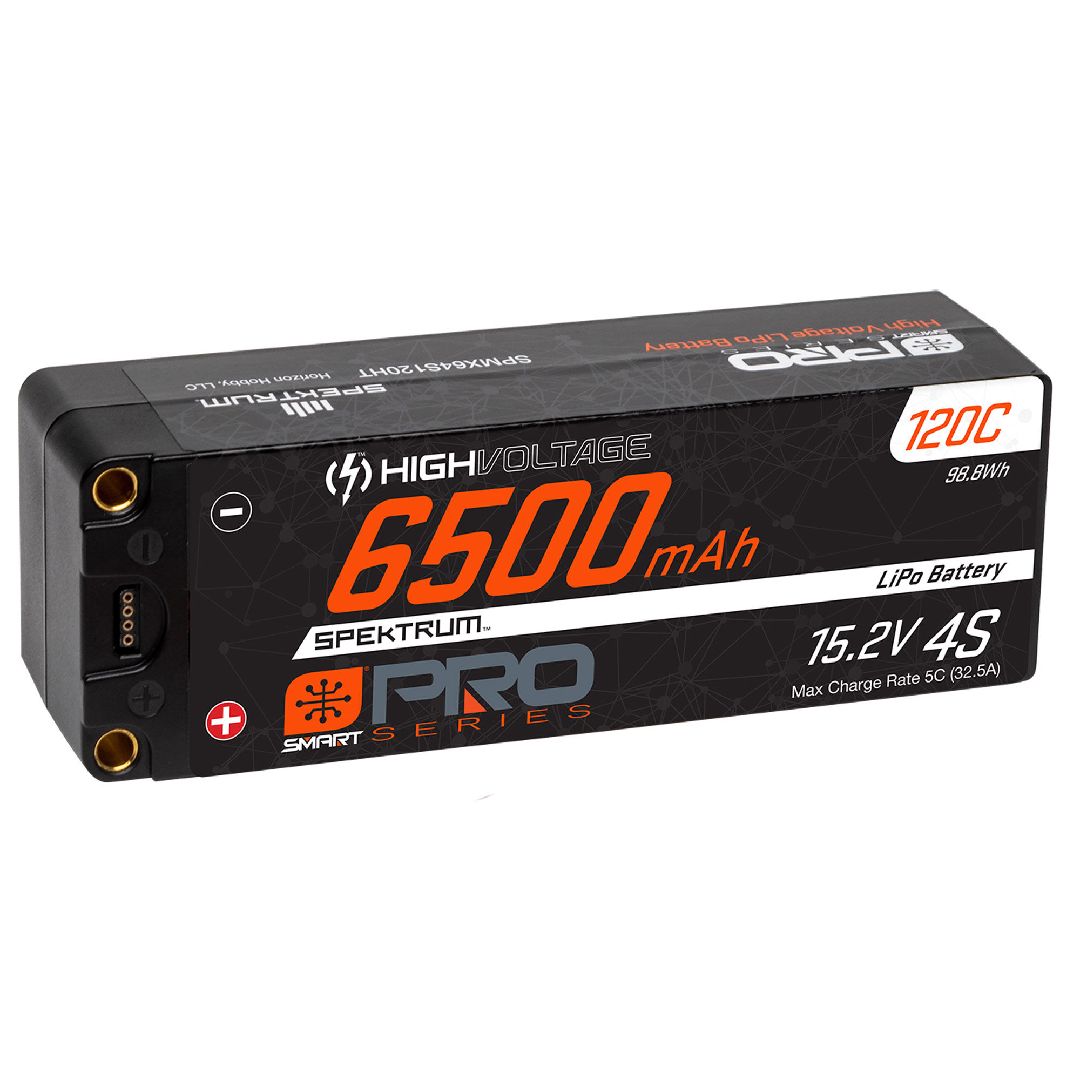 Spektrum 6500mAh 4S 15.2V Smart Pro Race HV LiPo 120C: 5mm