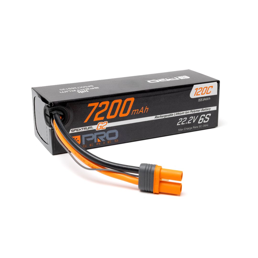Spektrum 22.2V 7200mAh 6S 120C Smart PRO G2 LiPo IC5
