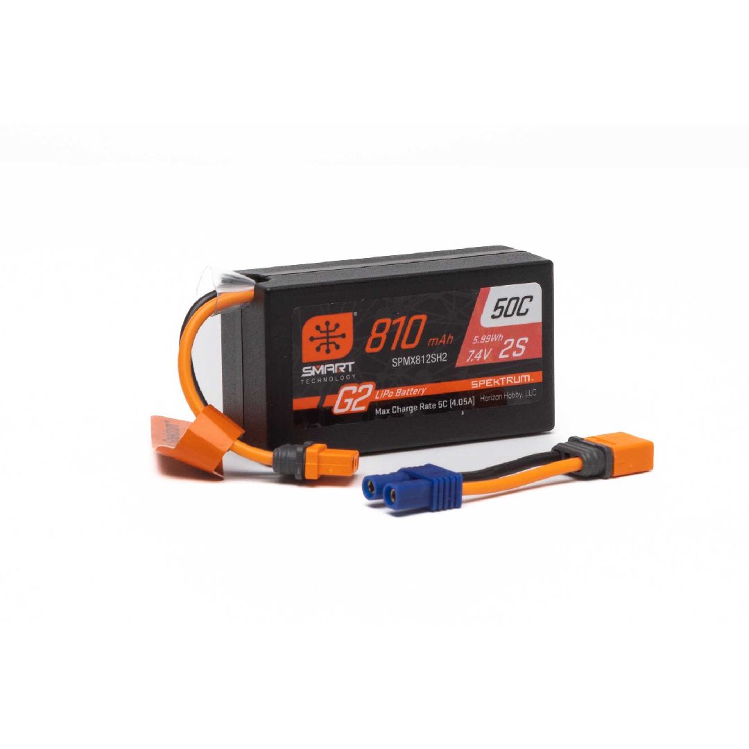 Spektrum G2 810mAh 2S 7.4V Smart G2 50C LiPo; IC2