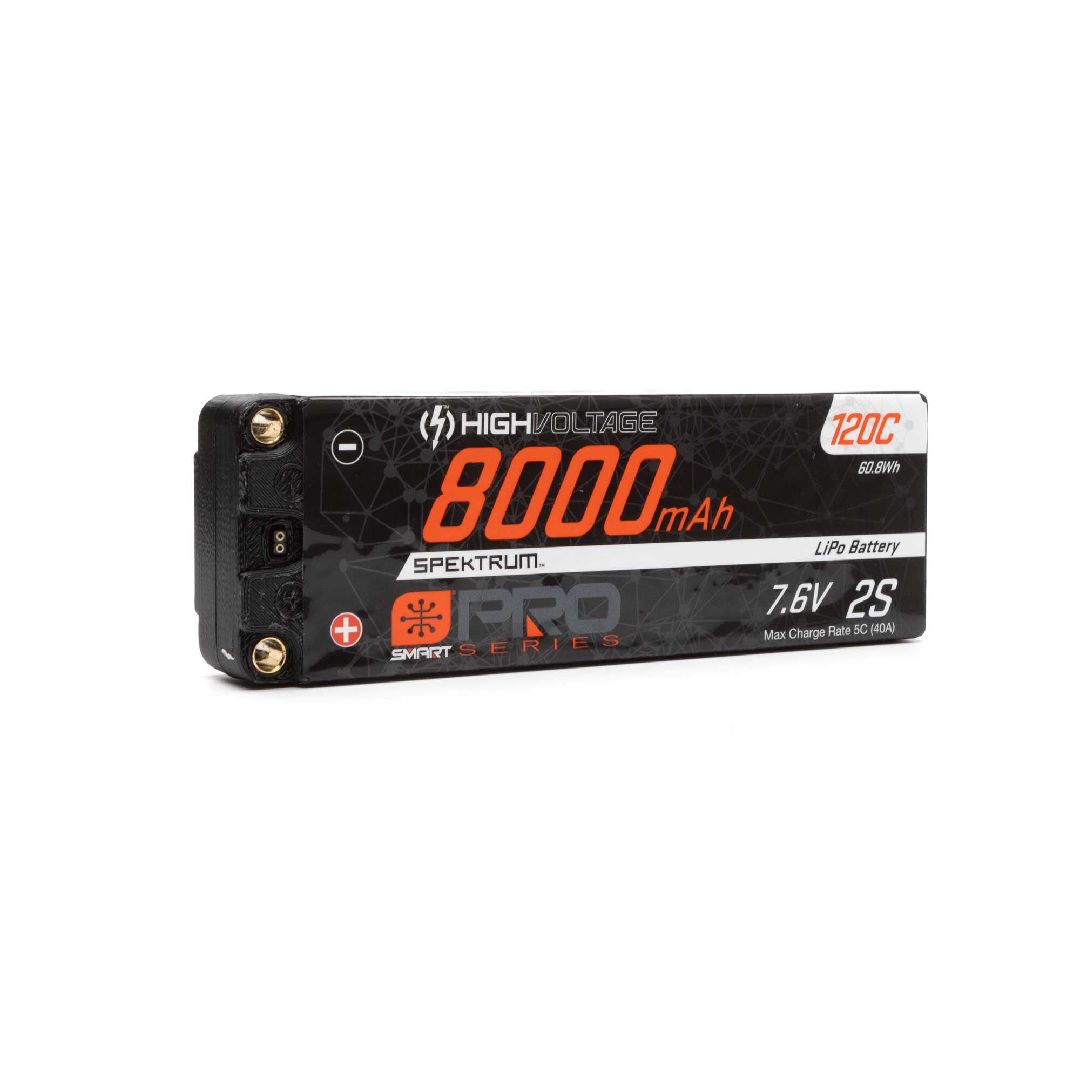 Spektrum 8000mAh 2S 7.6V Smart Pro Race HV LiPo 120C: 5mm