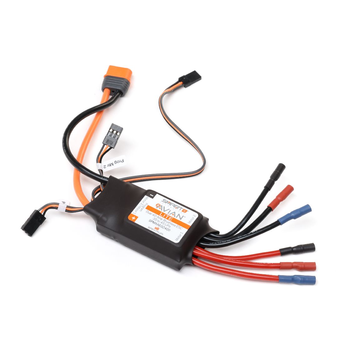 Spektrum Avian 40-Amp Dual Smart Lite Brushless ESC, 3S-4S