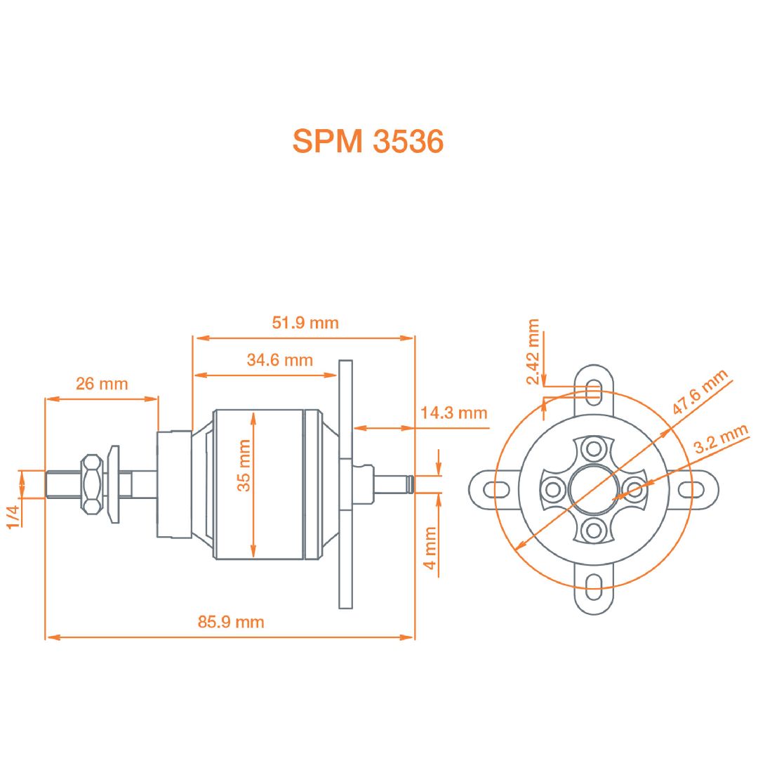 Spektrum Avian 3536-1200Kv Outrunner Brushless Motor