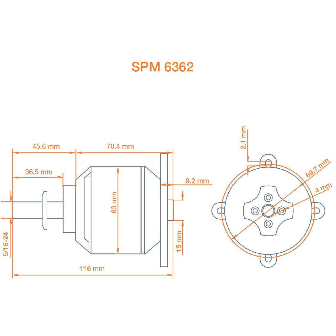 Spektrum Avian 6362-250Kv Outrunner Brushless Motor