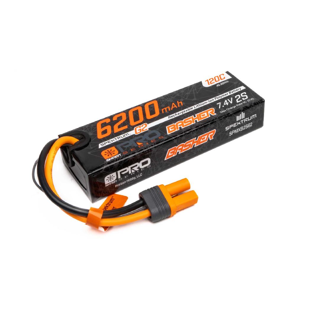Spektrum 6200mAh 2S 7.4V Smart Pro Basher LiPo 120C IC5