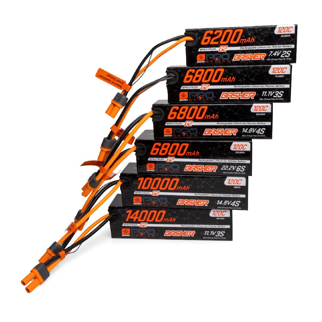 Spektrum 10000mAh 4S 14.8V Smart Pro Basher LiPo 120C IC5