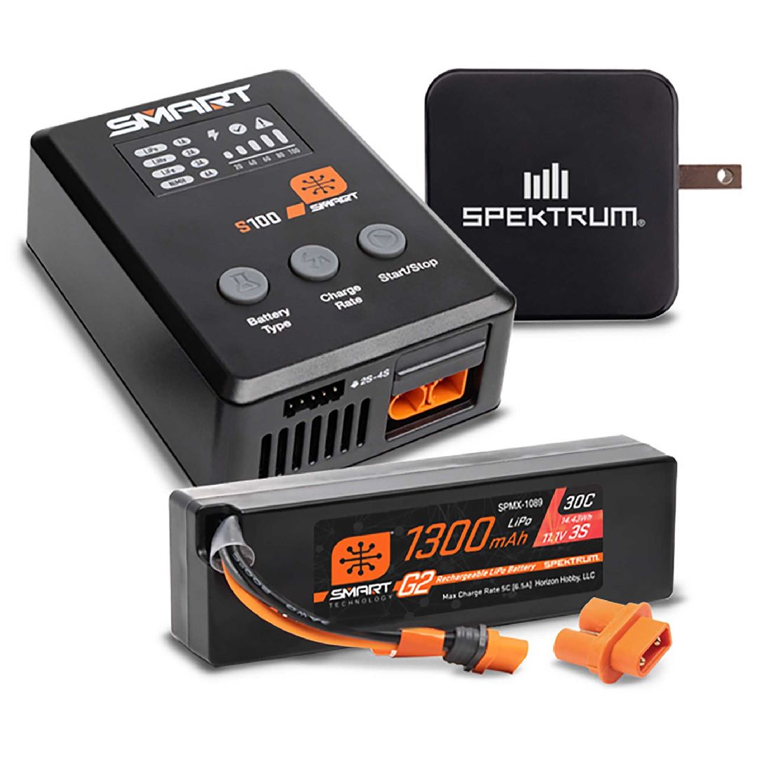 Spektrum Bundle: 1300mAh 3S (IC2)/S100 Charger/65W Power Block