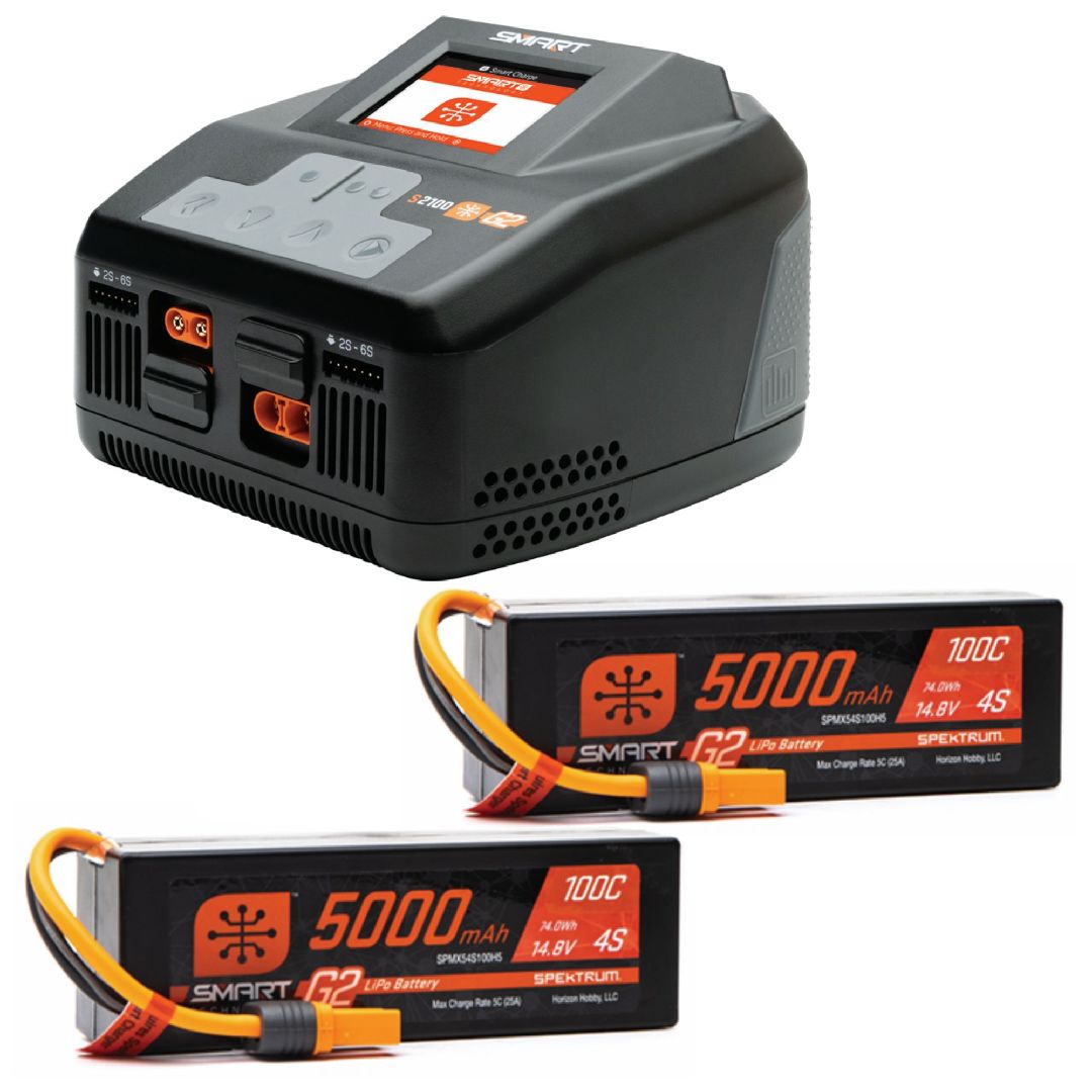 Spektrum Smart 8S Bundle 5000mAh 4S LiPo IC5 & S2100 Charger