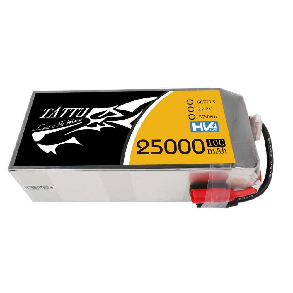 Tattu - 760 - 25000mAh 6S1P 22.8V 10C LiPo AS150+AS150 Plug Soft Case 207x91x65mm