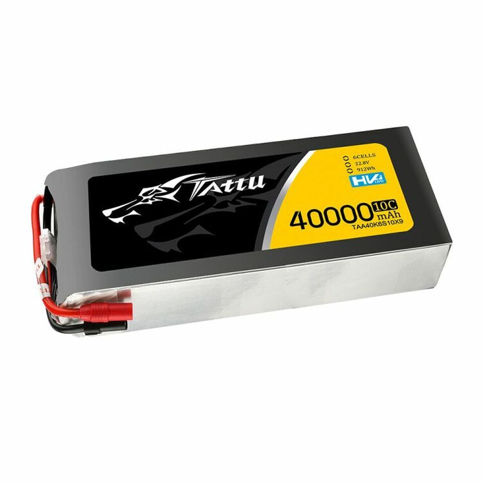 Tattu 40000mAh 6S1P 22.8V 10C LiPo AS150+XT150 Plug Soft Case 263x122x64mm