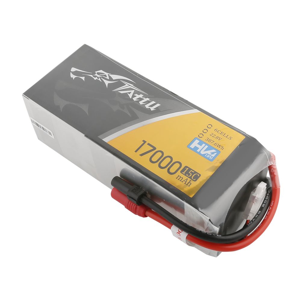 Tattu - 809 - 17000mAh 6S1P 22.8V 15C LiPo AS150+XT150 Plug Soft Case 192x77x60mm