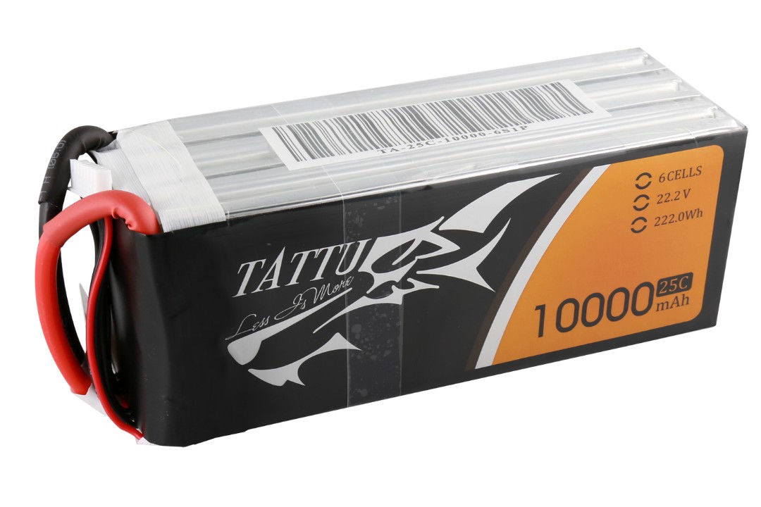 Tattu - 130 - 10000mAh 6S1P 22.2V 25C LiPo AS150 Plug Soft Case 185x70x47mm