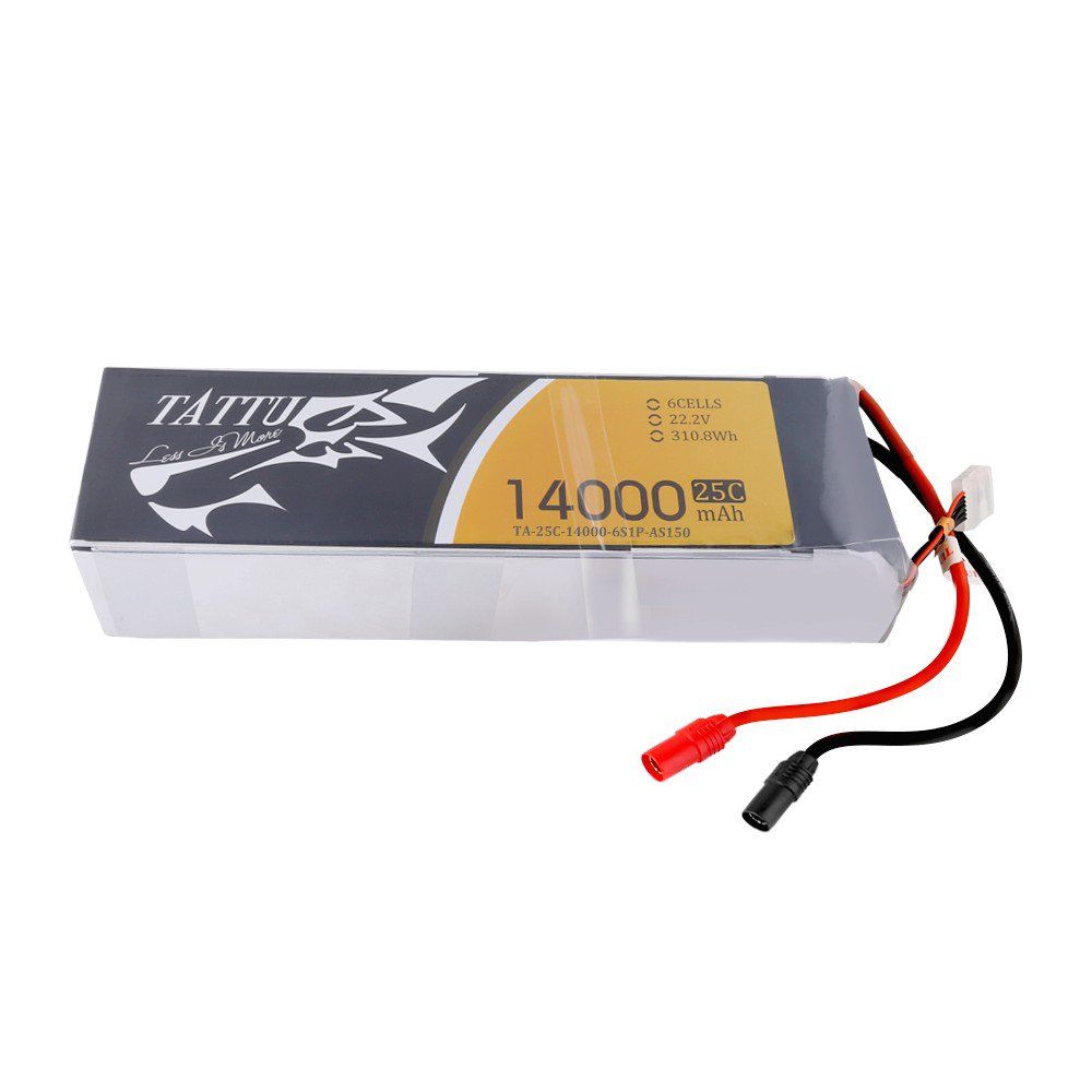 Tattu - 515 - 14000mAh 25C 6S1P 22.2V UAV Lipo Battery Pack with AS150+AS150 Plug 235x68x55mm