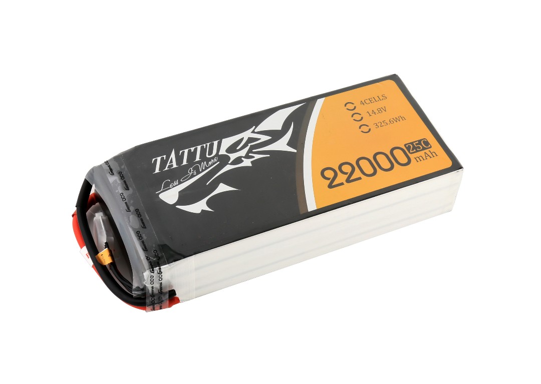 Tattu - 082 - 22000mAh 4S1P 14.8V 25C LiPo No Plug Soft Case 204x90x43mm