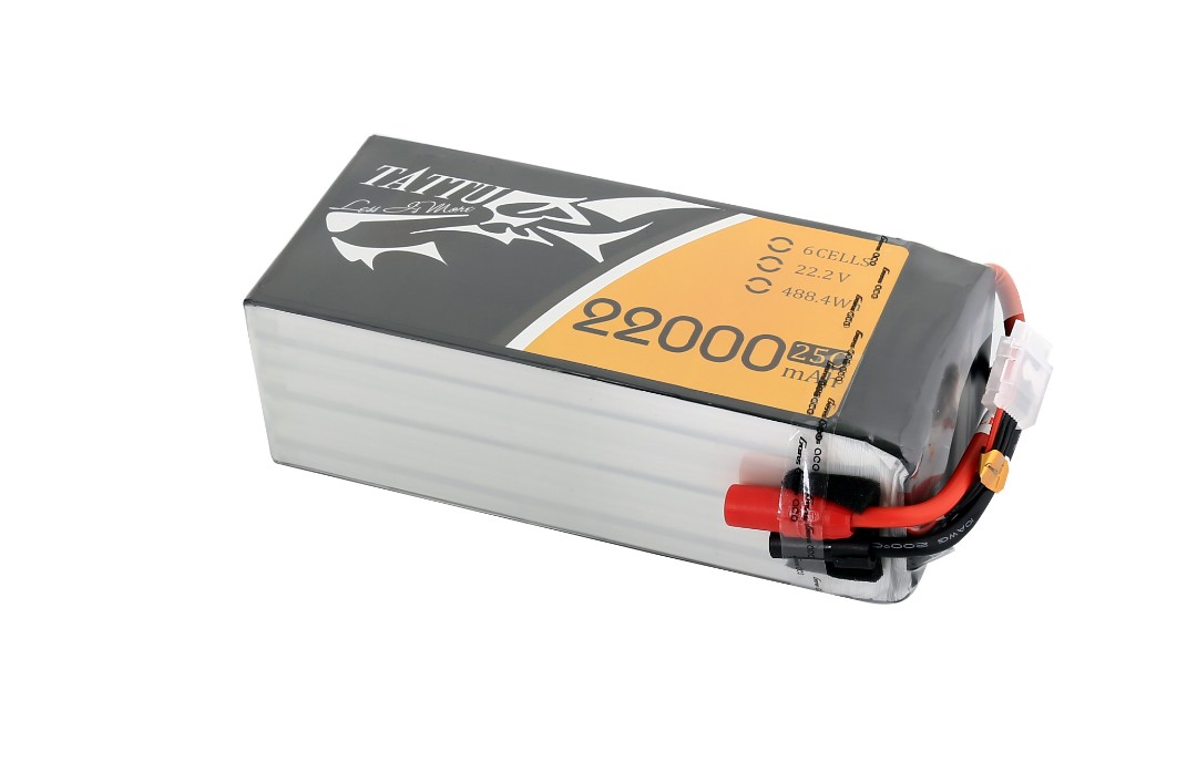 Tattu - 133 - 22000mAh 6S1P 22.2V 25C LiPo AS150 Plug Soft Case 200x91x64mm