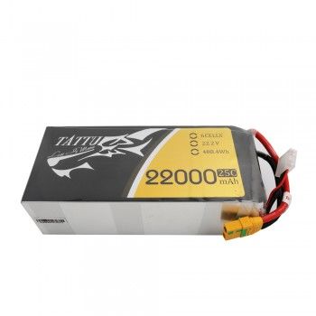Tattu - 632 - 22000mAh 22.2V 25C 6S1P Lipo Battery Pack with XT90 for UAV Drone 206x90x63mm