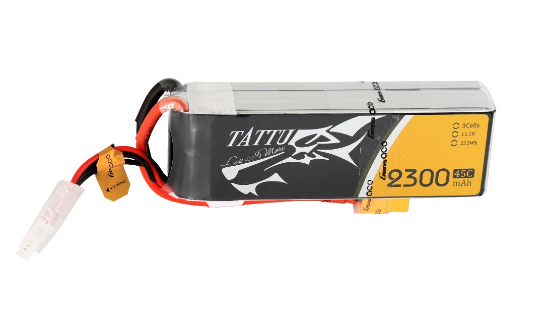 Tattu - 098 - 2300mAh 3S1P 45C LiPo XT60 Plug Soft Case 106x36x23mm