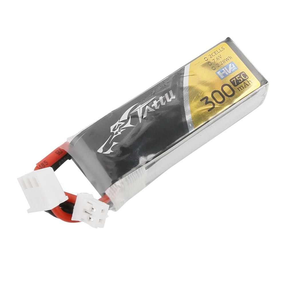 Tattu - 764 - 300mAh 2S1P 7.6V 75C LiPo JST-PHR Plug Soft Case 45x16x12mm