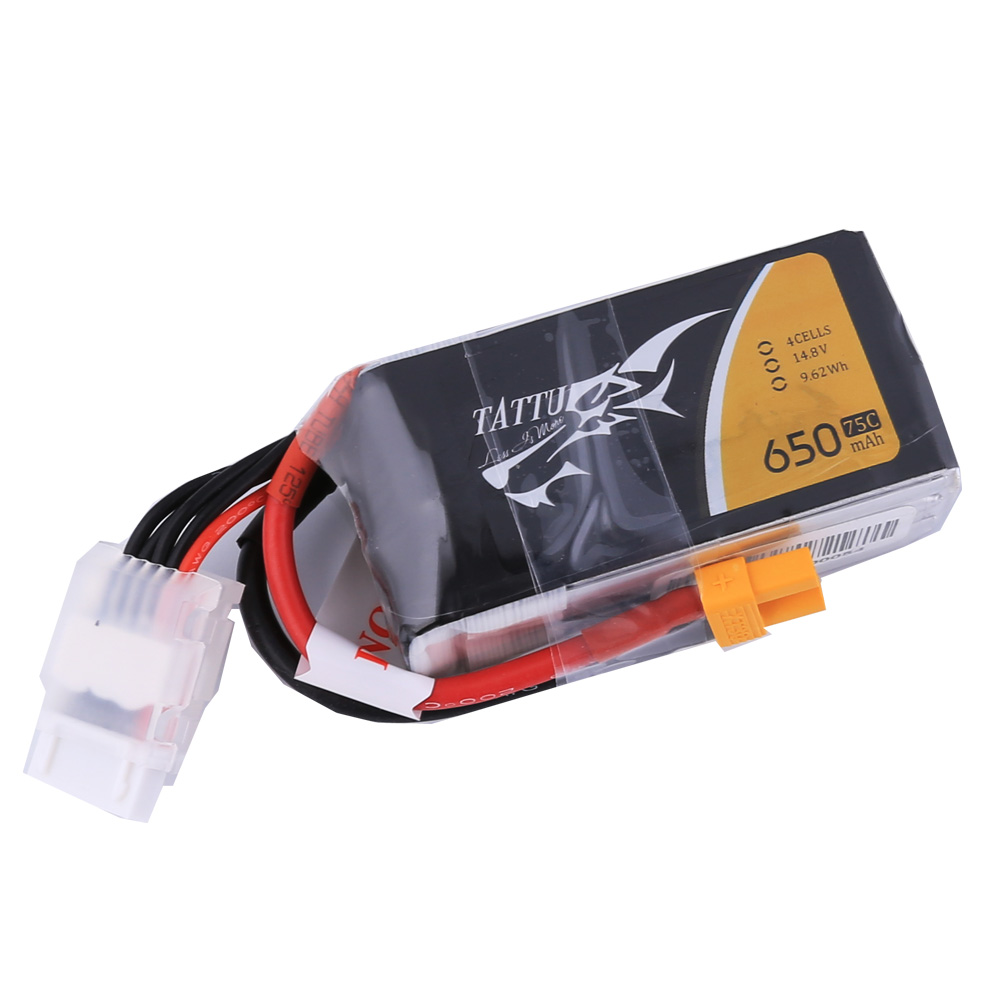 Tattu - 233 - 650mAh 4S1P 14.8V 75C LiPo XT30 Plug Soft Case 60x31x21mm