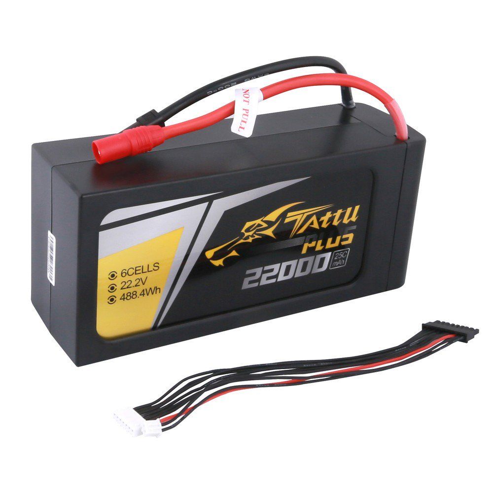 Tattu Plus - 533 - 22000mAh 22.2V 25C 6S1P Lipo Smart Battery Pack with AS150+XT150 Plug 213x96x69mm