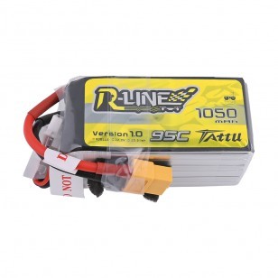 Tattu - 488 - 1050mAh 6S1P 22.2V 95C LiPo XT60 Plug Soft Case Racing Line 73.5x36x35.5mm