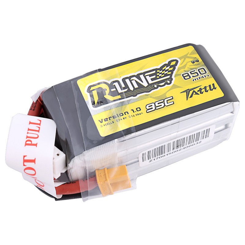 Tattu R-Line - 355 - 850mAh 4S1P 95C LiPo XT30 Plug Soft Case 61x31x32mm