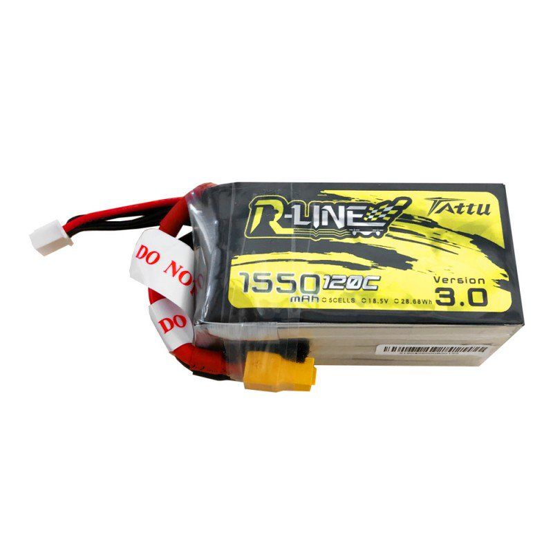 Tattu R-Line - 713 - Version 3.0 1550mAh 18.5V 120C 5S1P Lipo Battery Pack with XT60 Plug 77x39x40mm