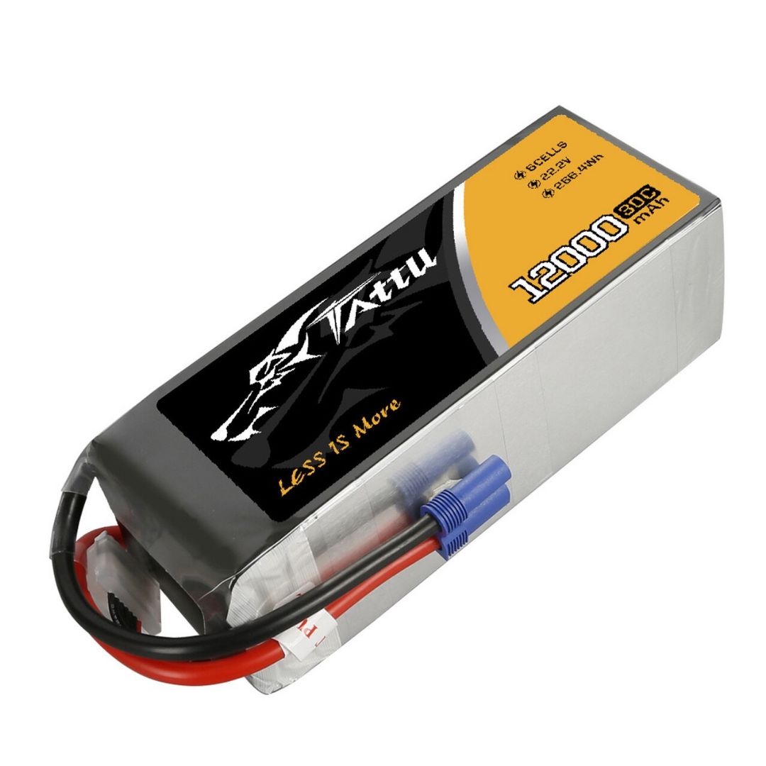 Tattu - 999 - 12000mAh 22.2V 30C 6S Lipo Battery Pack with EC5 for UAV Drone 190x71x54mm