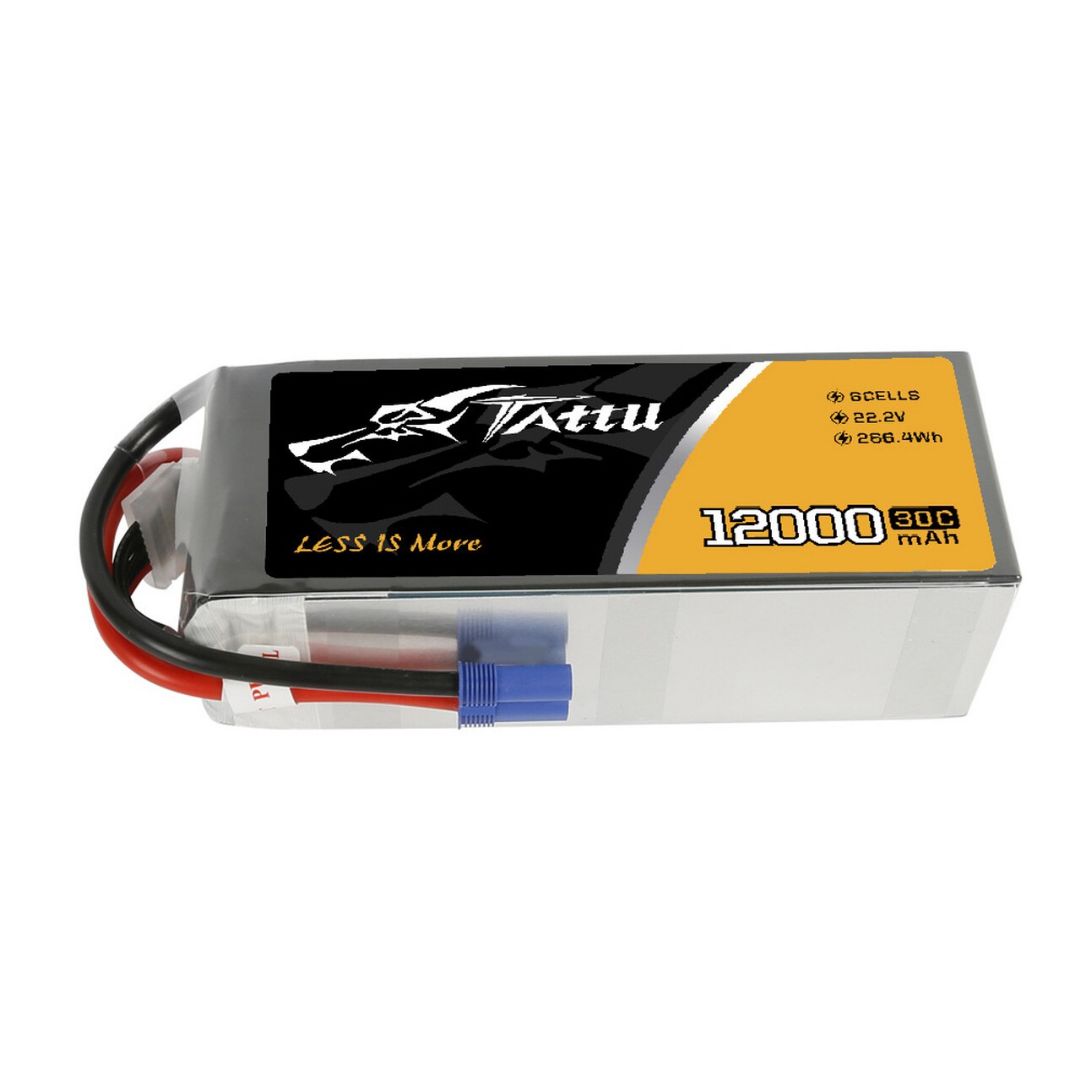 Tattu 22.2V 30C 6S 12000mAh Lipo Battery Pack EC5 - Click Image to Close