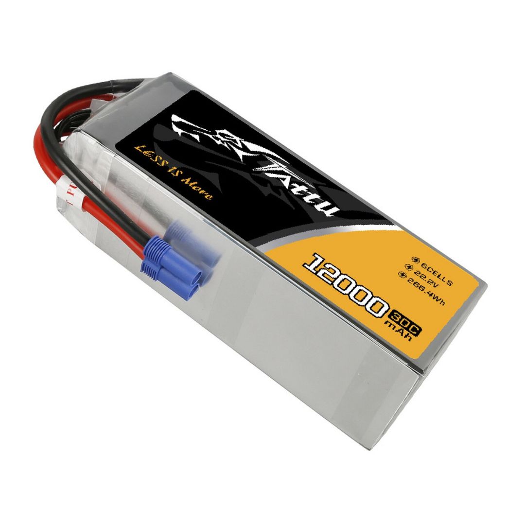 Tattu 22.2V 30C 6S 12000mAh Lipo Battery Pack EC5