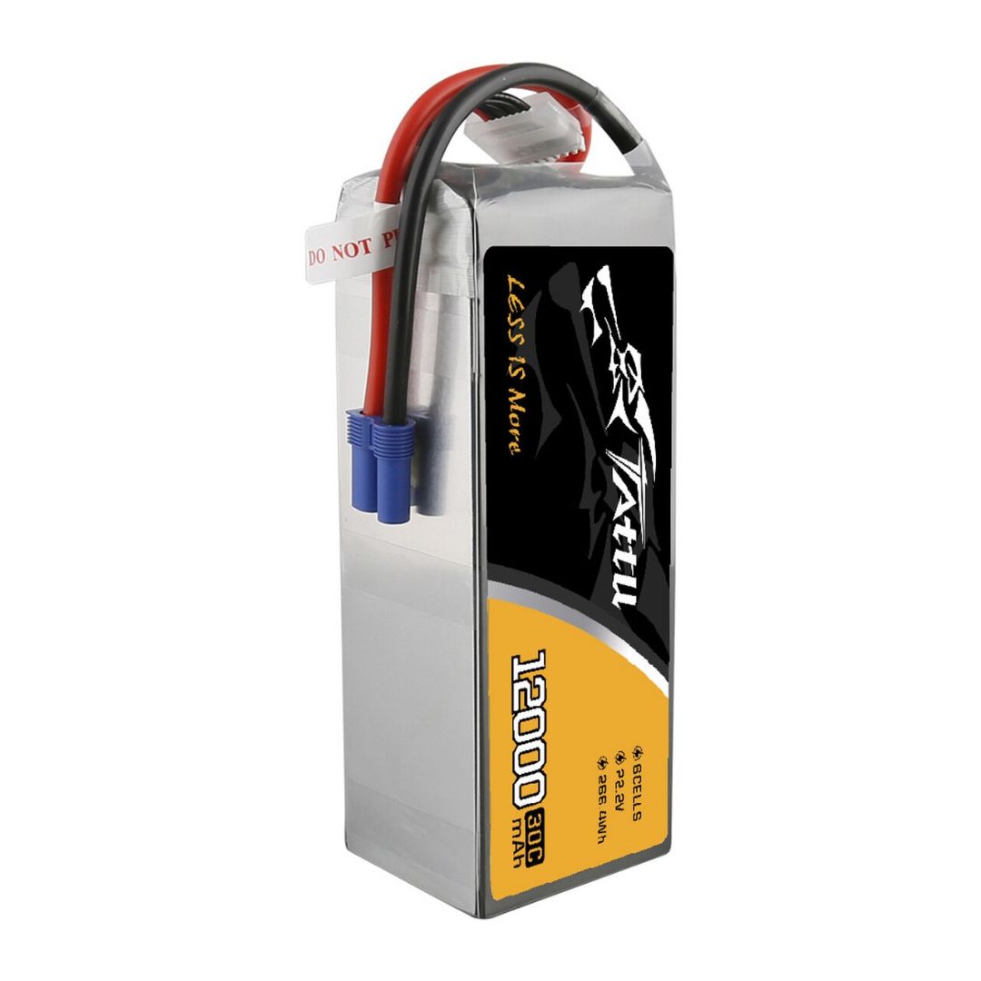 Tattu 22.2V 30C 6S 12000mAh Lipo Battery Pack EC5 - Click Image to Close