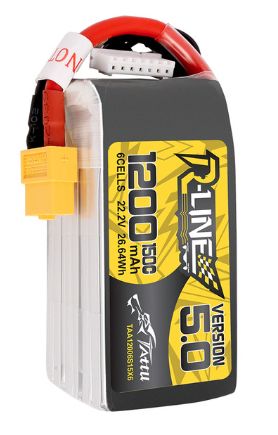 Tattu R-Line 5.0 1200mAh 22.2V 150C LiPo Battery w/XT60 Plug