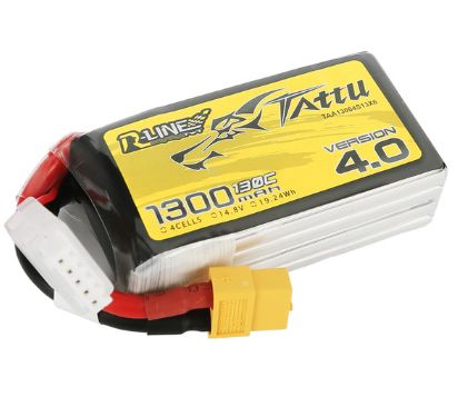 Tattu - 1395 - R-Line Version 4.0 1300mAh 4S1P 14.8V 130C LiPo Battery Pack with XT60 Plug
