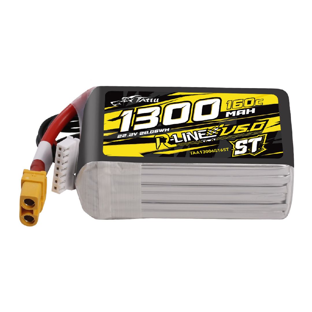 Tattu 1300mAh 6S 160C 22.2V R-Line Version 6.0 ST Lipo w/ XT60
