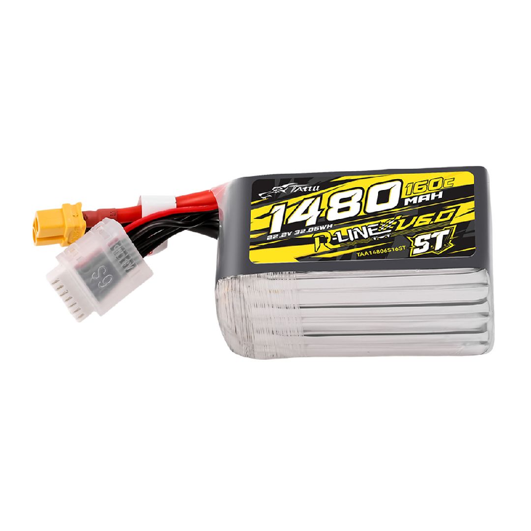 Tattu R-Line Version 6.0 1480mAh 160C 6S 22.2V ST Lipo w/ XT60