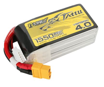 Tattu R-Line 4.0 1550mAh 14.8V 130C LiPo Battery w/XT60 Plug