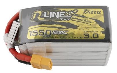 Tattu R-Line Version 3.0 1550mAh 6S1P 22.2V 120C LiPo Battery - Click Image to Close