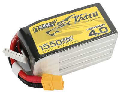 Tattu R-Line 4.0 1550mAh 22.2V 130C LiPo Battery w/XT60 Plug