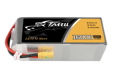 Tattu - 1763 - 16000mAh 4S1P 14.8V 30C LiPo Battery Pack with XT90-S Plug (193x76x44.5mm +/- Manufacturer's Specifications)