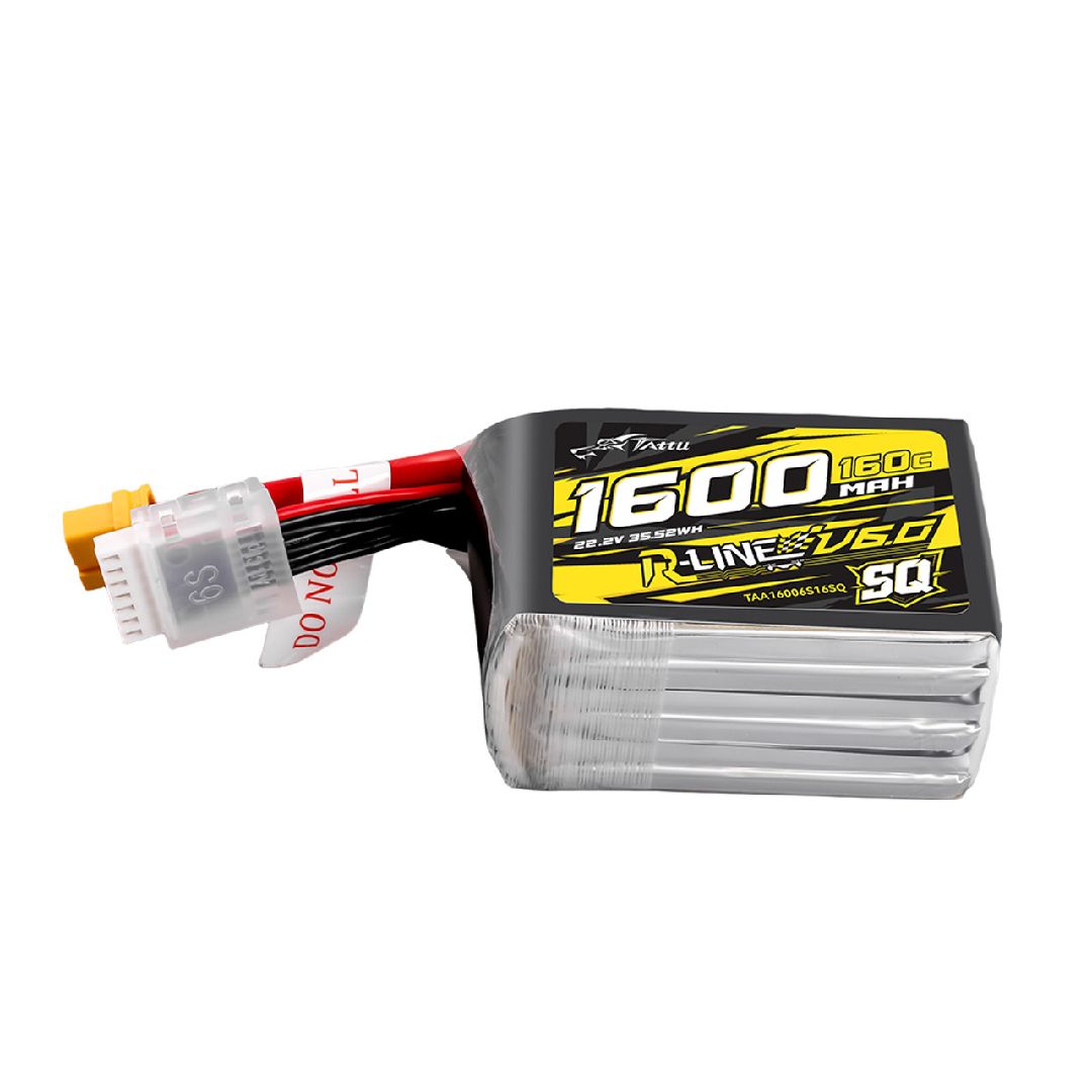 Tattu R-Line Version 6.0 1600mAh 160C 6S 22.2V SQ Lipo w/ XT60