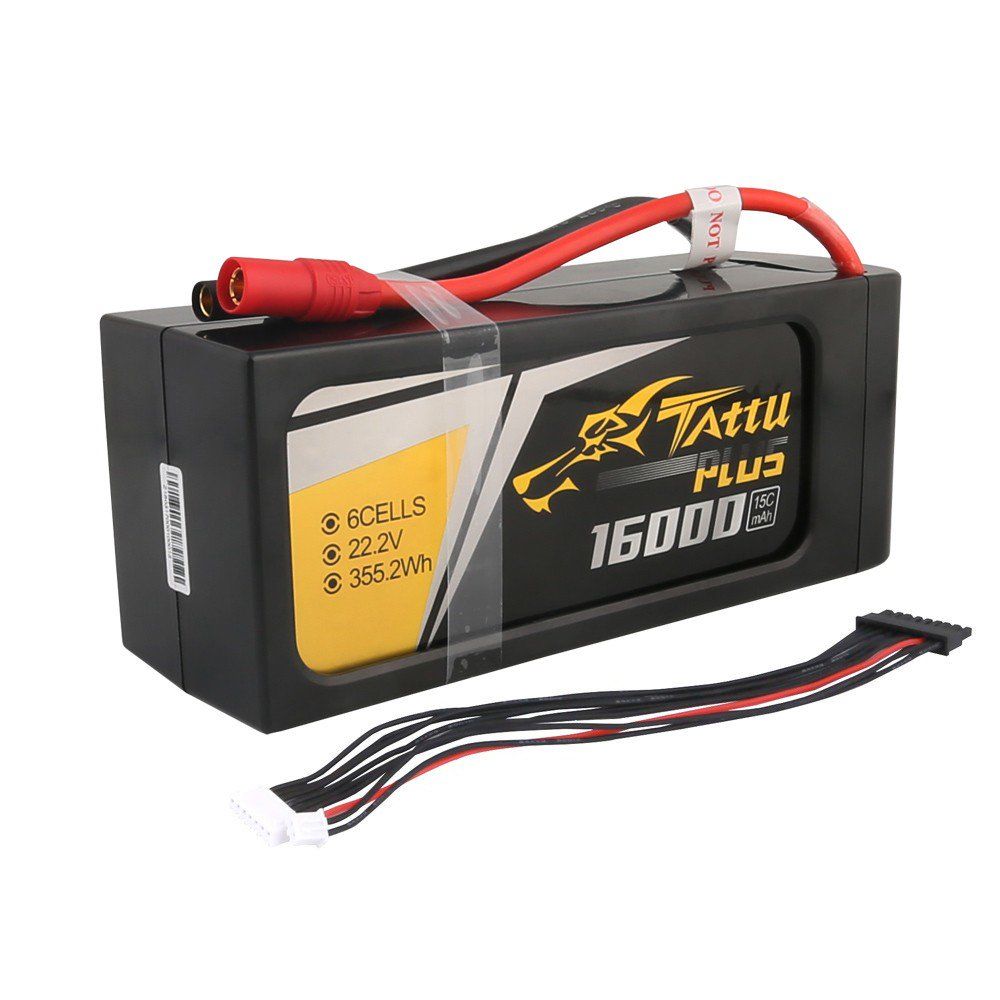 Tattu Plus 16000mAh 6S 15C 22.2V Lipo Battery Pack with AS150+X