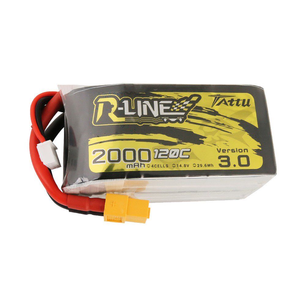 Tattu R-Line Version 3.0 2000mAh 14.8V 120C 4S1P Lipo w/ XT60 - Click Image to Close