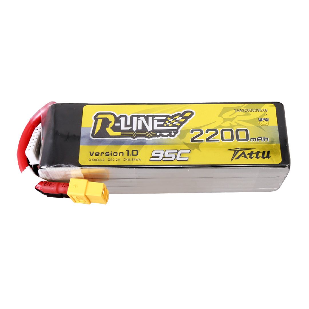 Gens Ace Tattu R-Line 22.2V 2200mah 6S 95C LiPo With XT60 Plug