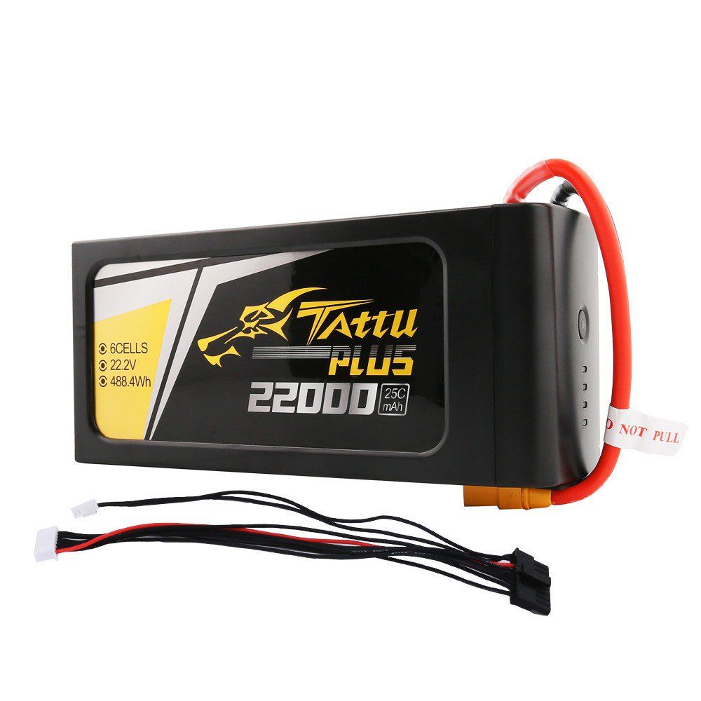 Tattu Plus 2.0 - 626 - 22000mAh 22.2V 25C 6S1P Lipo Smart Battery Pack with XT90 Plug 213x96x69mm