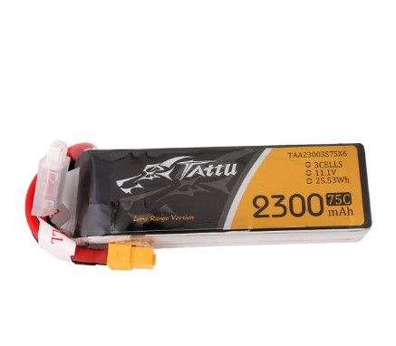 Tattu - 1634 - 2300mAh 3S1P 11.1V 75C LiPo Battery XT60 Plug Soft Case 106x34x23mm